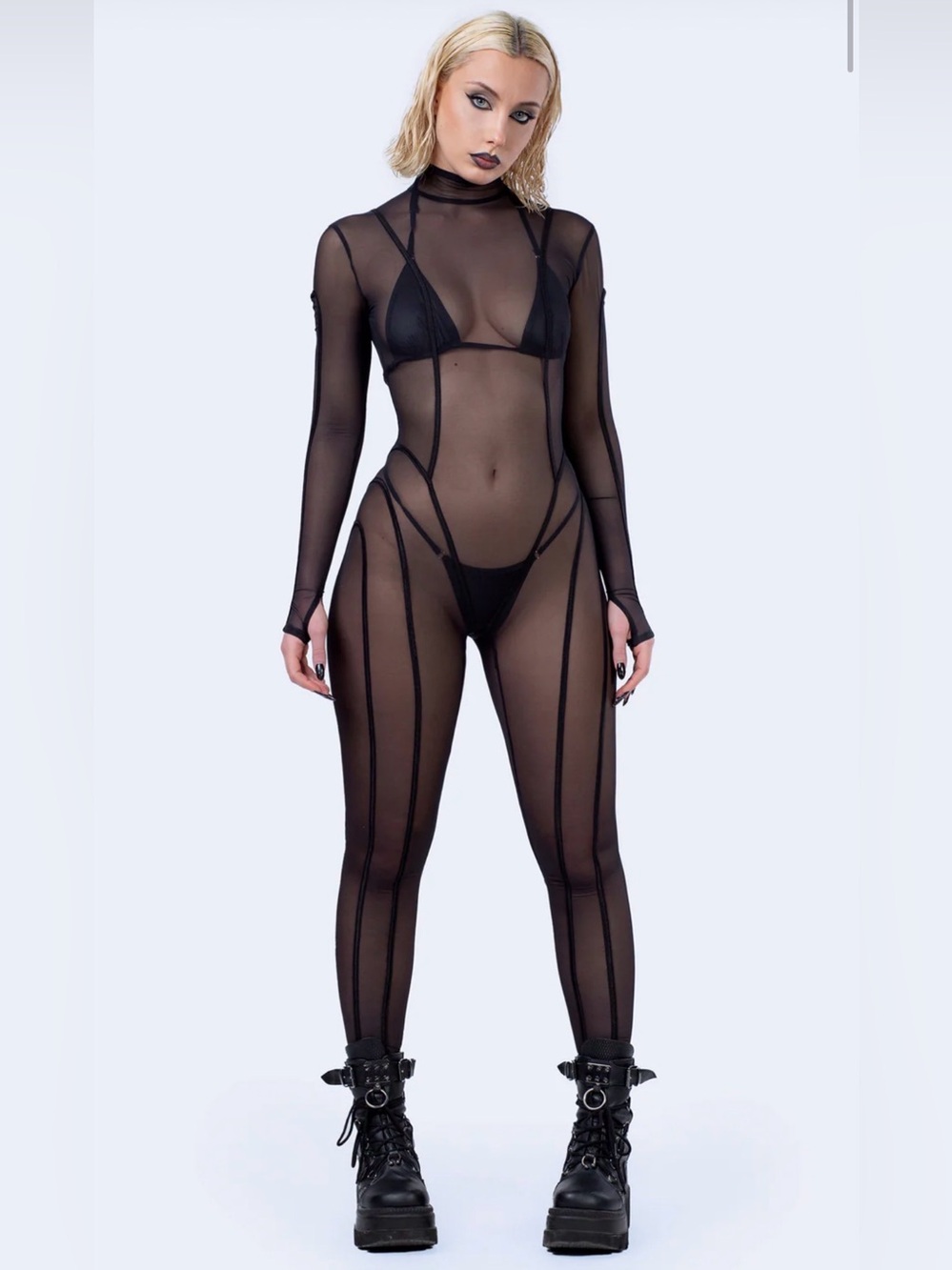 Badinka After Dark Black Mesh Bodysuit